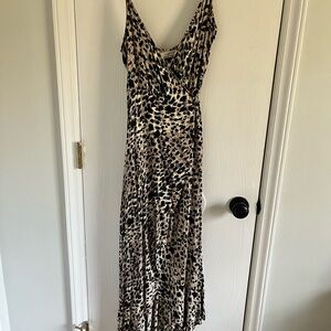 Leopard Wrap Midi Dress